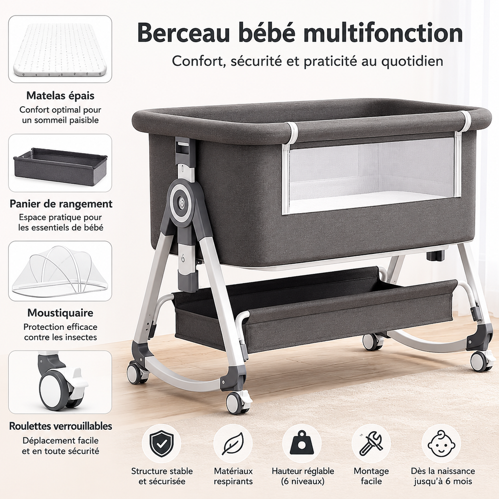 Bequemes Baby-Beistellbett