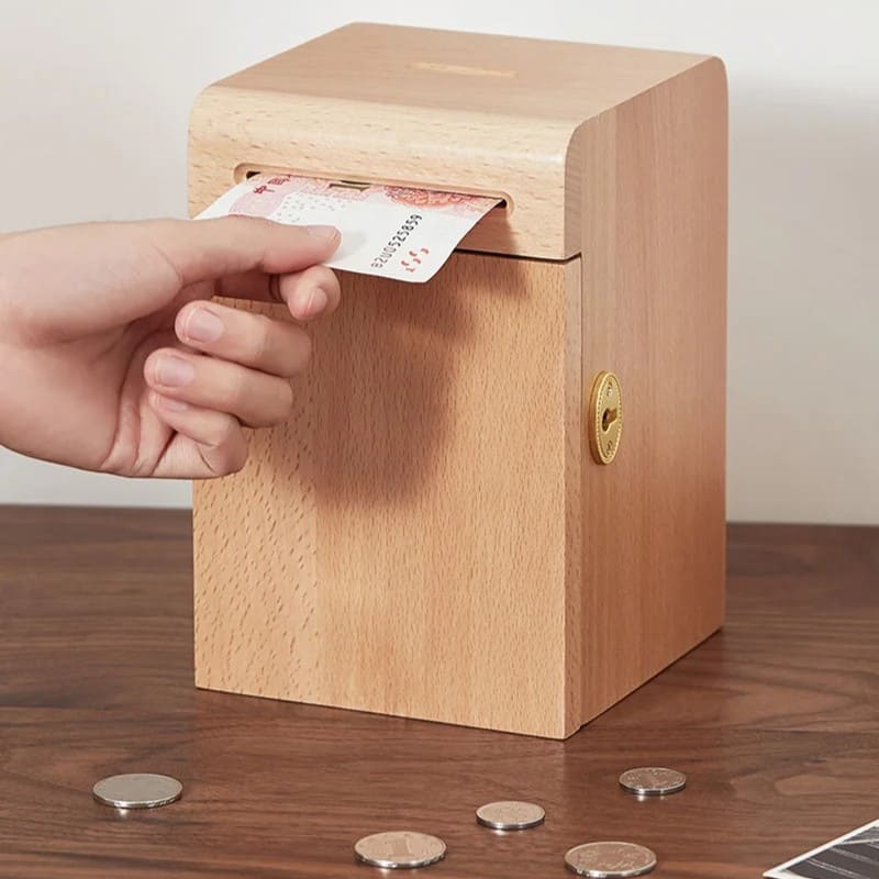 Boîte Tirelire en Bois