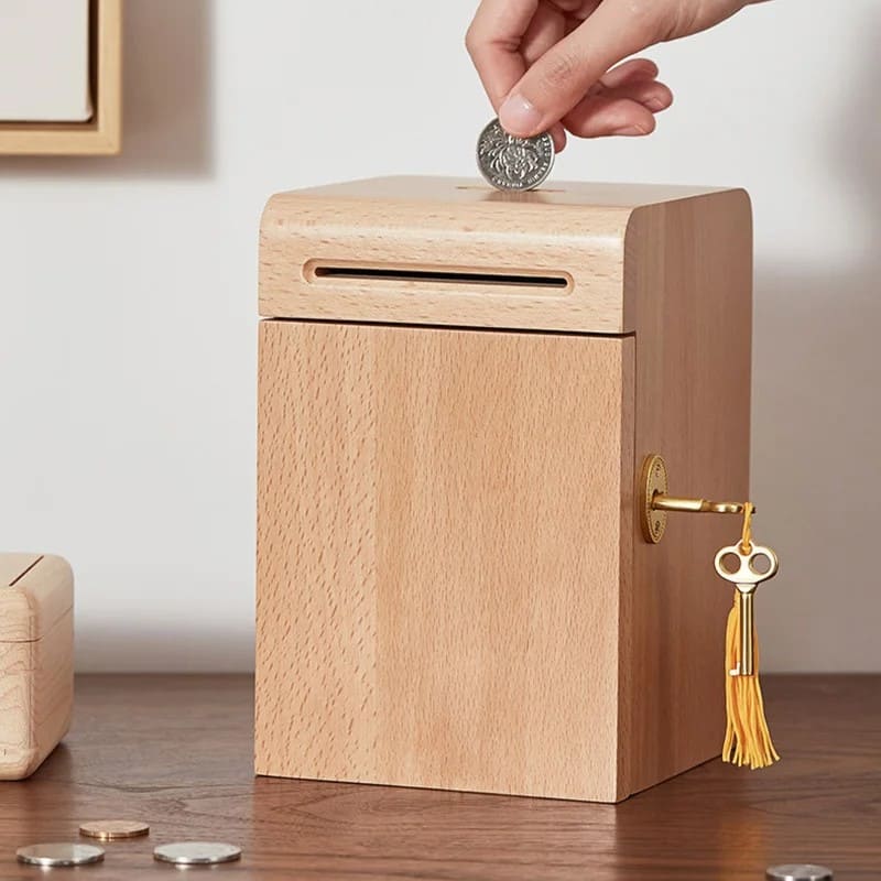 Boîte Tirelire en Bois