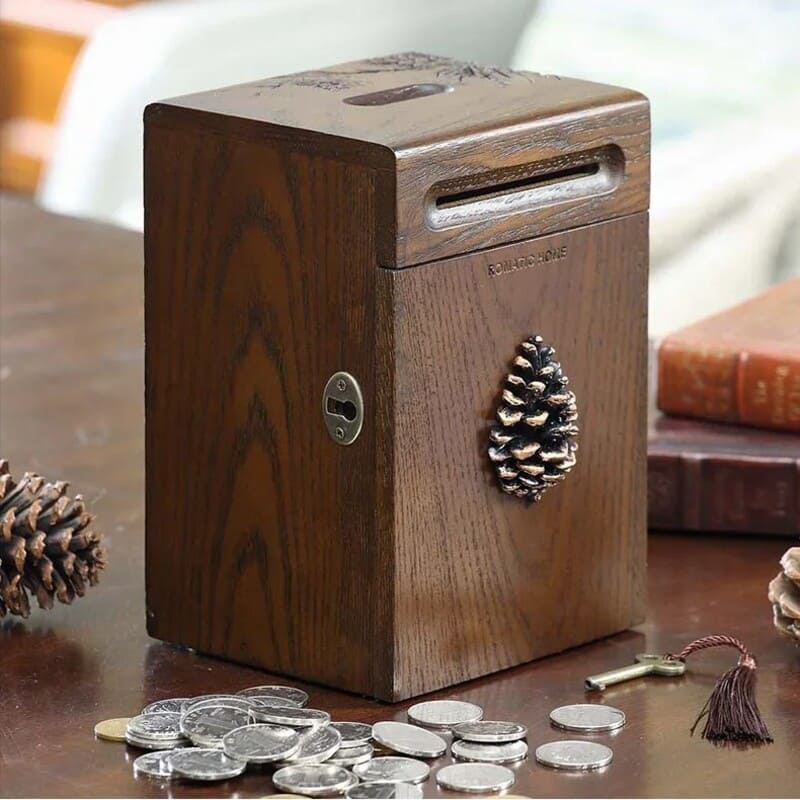 Tirelire Artisanale en Bois
