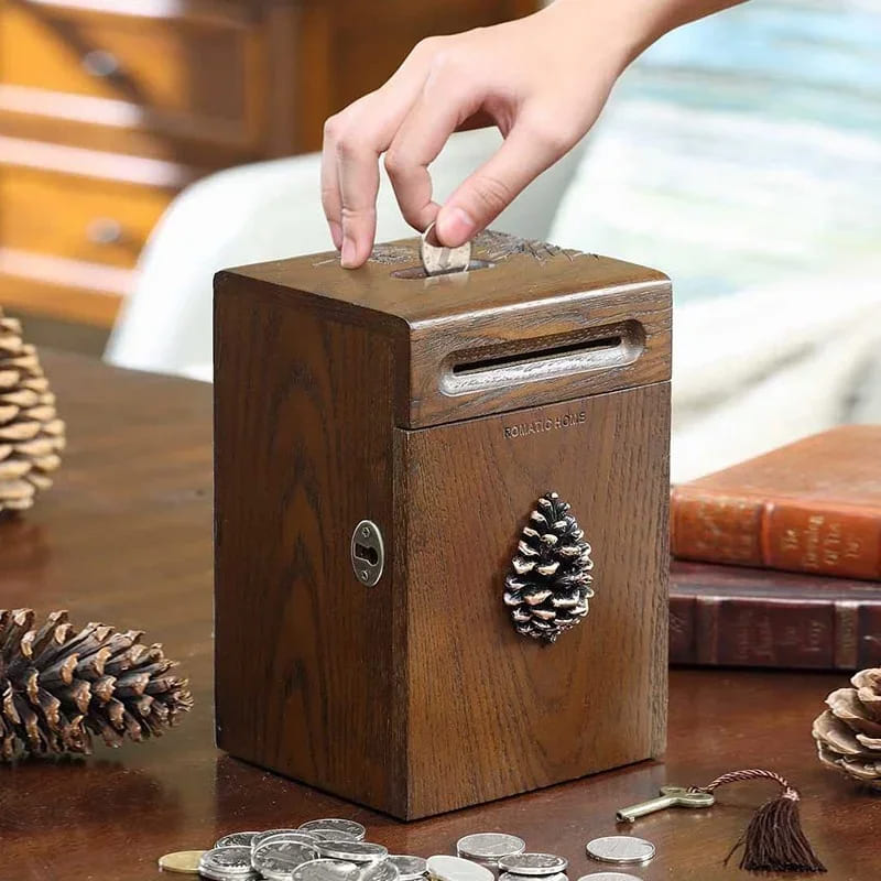 Tirelire Artisanale en Bois