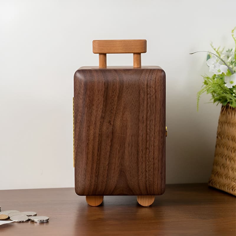 Tirelire Valise en Bois