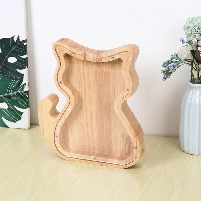 Tirelire Chat en Bois