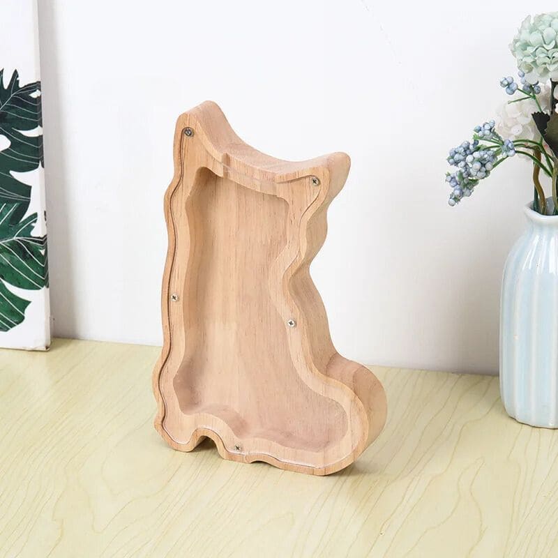 Tirelire Chat en Bois