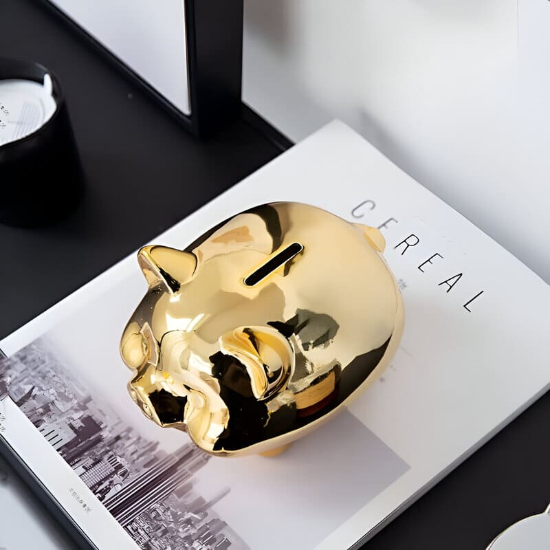 Tirelire Cochon en Or