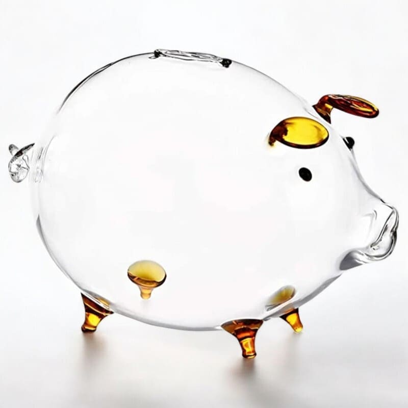 Tirelire Cochon en Verre