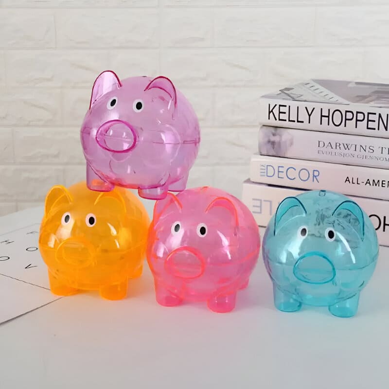 Tirelire Cochon Transparente