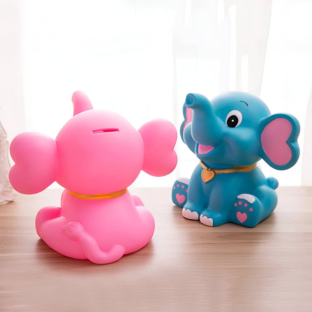 Tirelire Éléphant Rose et Bleu