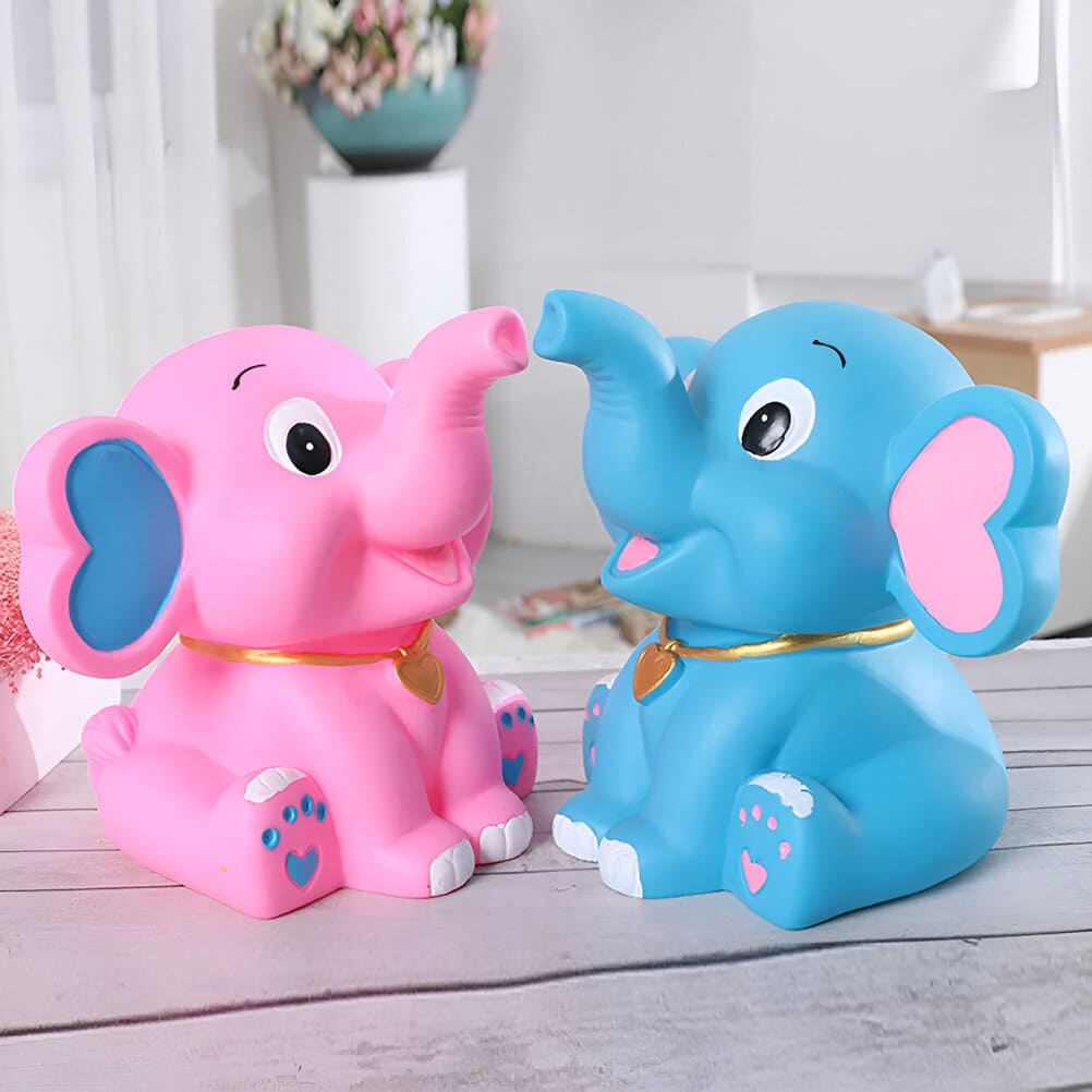 Tirelire Éléphant Rose et Bleu
