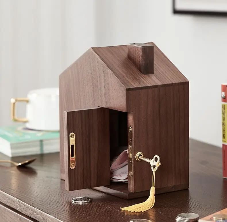 Tirelire en Bois Maison