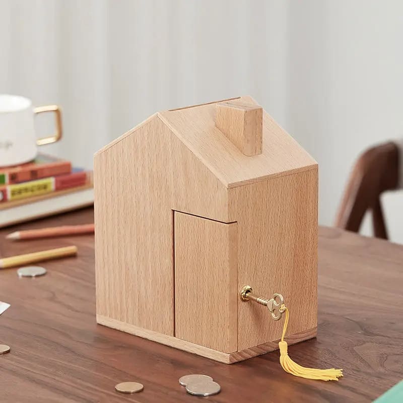 Tirelire en Bois Maison