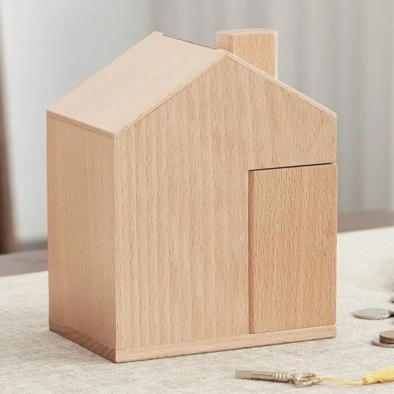 Tirelire en Bois Maison