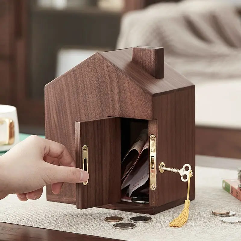 Tirelire en Bois Maison