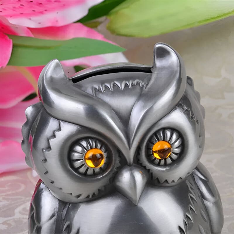 Tirelire Hibou en Métal