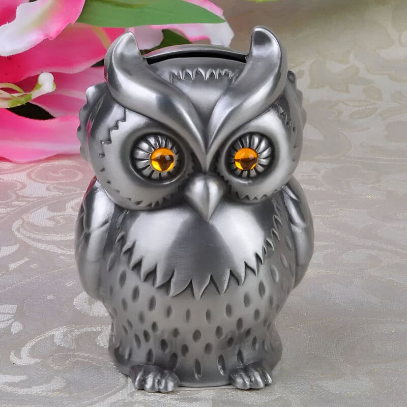 Tirelire Hibou en Métal