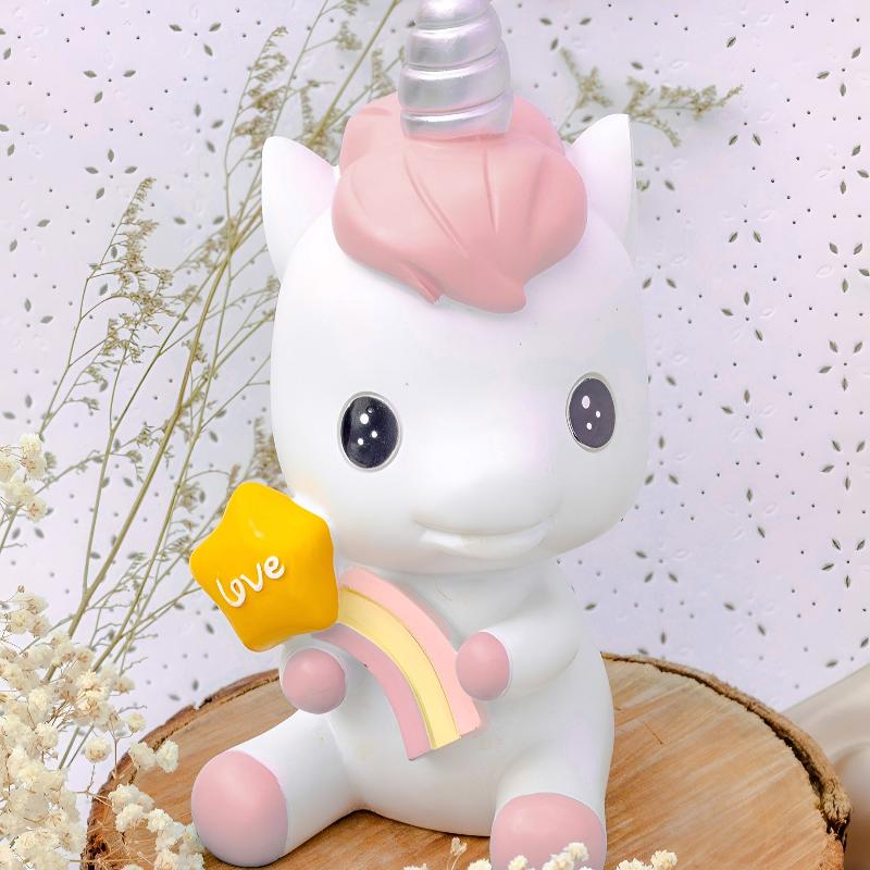Tirelire Licorne Blanche