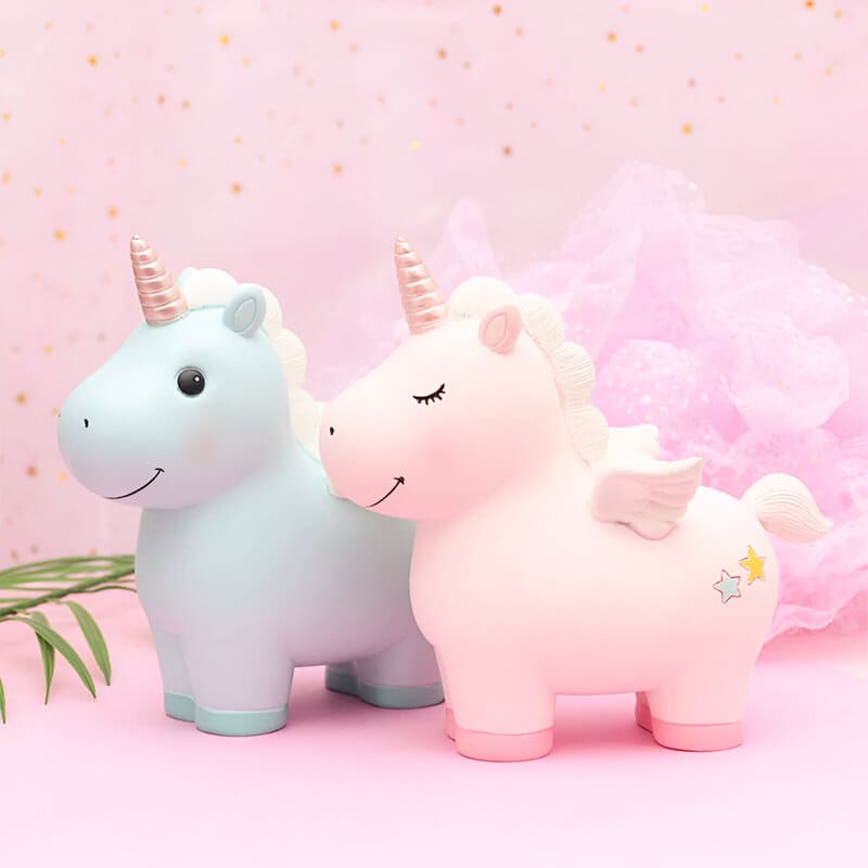 Tirelire Licorne Bleu