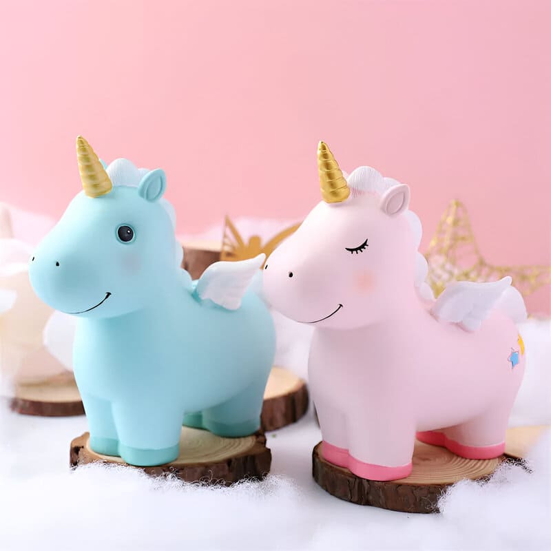 Tirelire Licorne Bleu