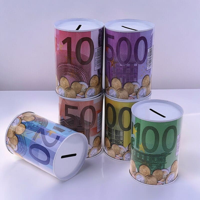 Tirelire Métal Euros