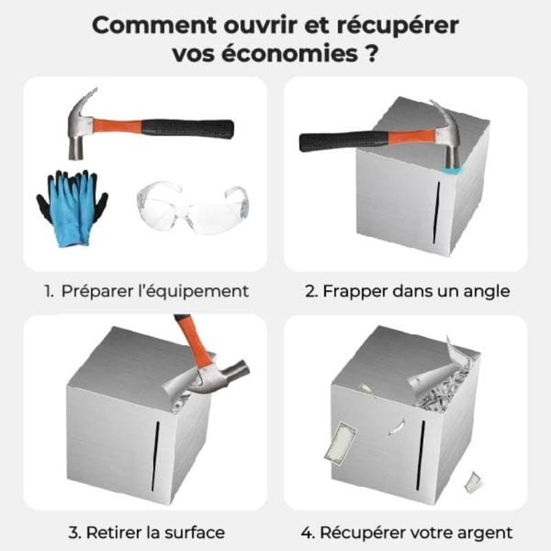 Tirelire Métal sans Ouverture