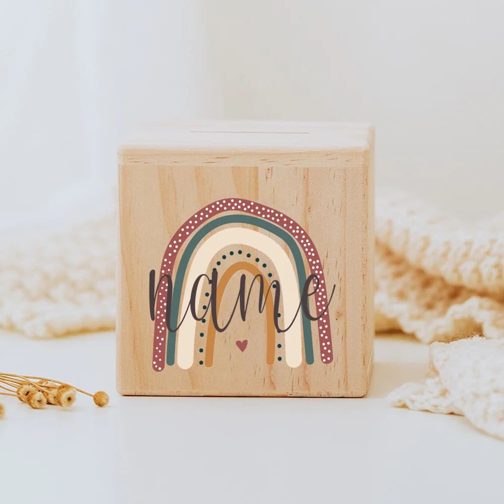 Tirelire Personnalisée pour Fille en Bois