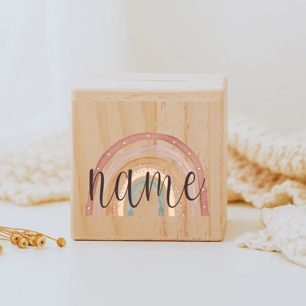 Tirelire Personnalisée pour Fille en Bois