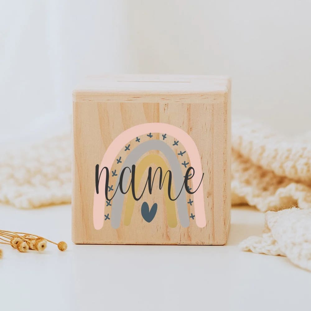 Tirelire Personnalisée pour Fille en Bois