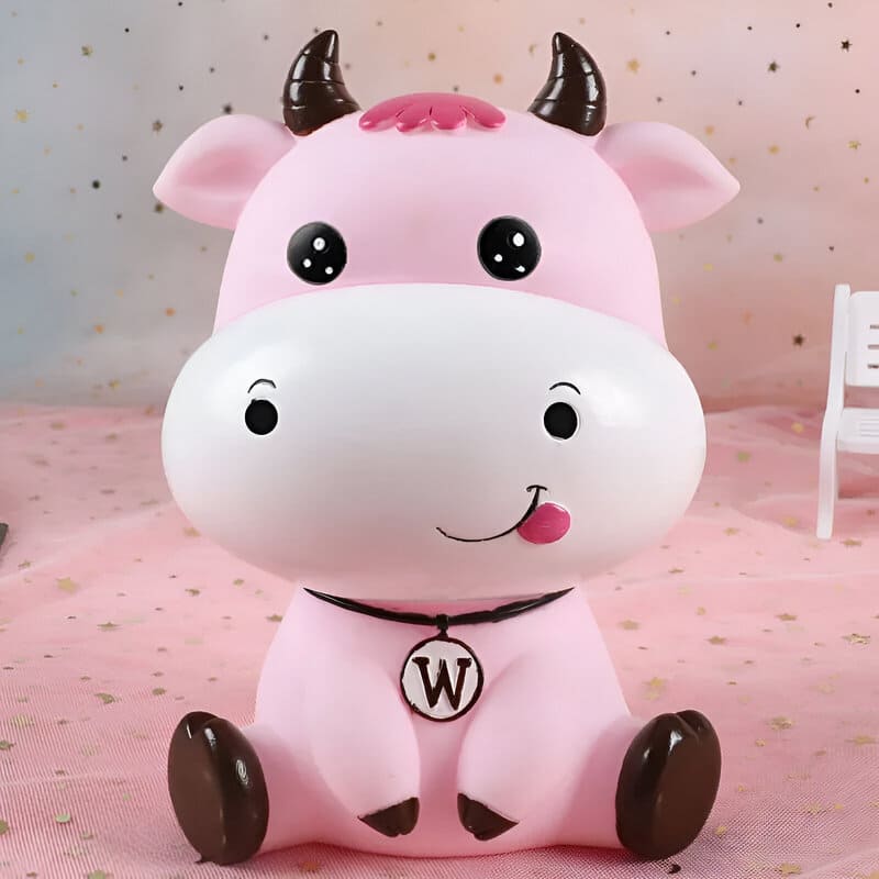 Tirelire Vache Rose